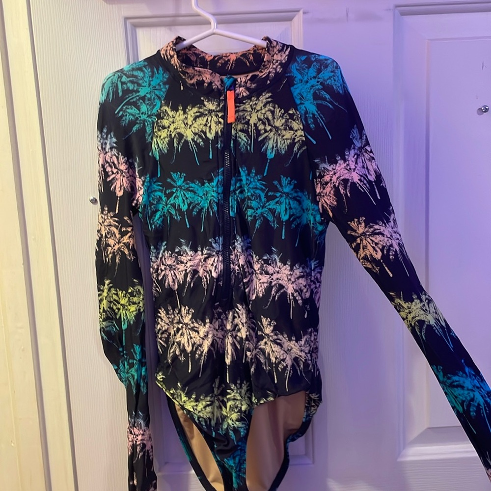 J crew rainbow palm tree bathing suit